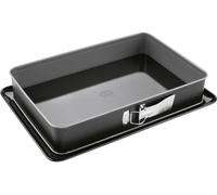 Oetker Moule à charnière rectangulaire avec fond émaillé 38 x 25 cm avec fond de service, plaque à gâteaux carrée, pour grands gâteaux sur plaque, série Back-Idee Kreativ