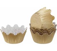 Oetker Pudding & Baking Moules à muffins en papier, 60 pièces, Moule à muffins, Moules à pâtisserie, Accessoires de pâtisserie, Papier, Or, Ø 8 cm, 1831