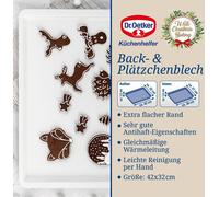 Dr. Oetker Plaque à Biscuits White Christmas Baking, Plaque de Cuisson Carré avec Revêtement Antiadhésif, Tôle de Haute Qualité, Plaque de Four en Tôle D'acier, Plaque De Cuisson De Four Polyvalente