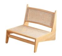 OEUBEQ Chaise d'appoint en rotin, chaise d'appoint moderne du milieu du siècle sans accoudoirs, chaise d'angle latérale bohème confortable en bois massif, chaise de style rotin, convient pour les