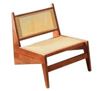 OEUBEQ Chaise d'appoint moderne en rotin du milieu du siècle, sans accoudoirs, cerise, convient pour le salon, la chambre d'amis, le bureau à domicile, les balcons et les terrasses