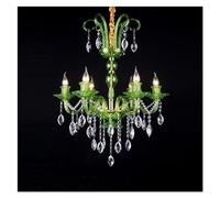 OEUBEQ Lustre en Cristal de Luxe Moderne, Lampe Suspendue Verte en Forme de Feuille ondulée pour Chambre à Coucher, Couloir, Restaurant