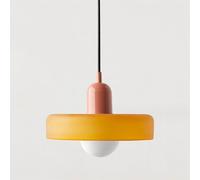 OEUBEQ Plafonnier Lampe Suspendue du Milieu du siècle Lampe Suspendue colorée avec Abat-Jour en Verre Éclairage Suspendu Vintage Luminaires Suspendus en Fer et Verre pour Chambre à Couche