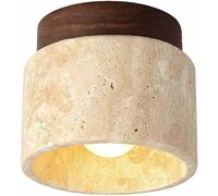 OEUBEQ Plafonnier suspendu moderne en pierre, mini plafonnier rond avec abat-jour en verre, ampoule E27, éclairage de plafond avec abat-jour en pierre pour salon, chambre à coucher, coulo