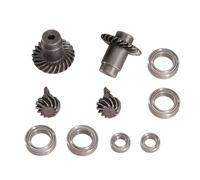 Oeudire Ensemble d'engrenages hélicoïdaux en Alliage d'acier 12T - 24T for chenilles RC 1/24 FMS FCX18, Accessoires de Pont de Mise à Niveau(2 Set and Bearing)