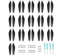 Oeudire Lot de 32 pales d'hélice de Rechange for Drones 3 Pro/Mini 4 Pro, Silencieux, vis et Tournevis exclusifs, Embouts Orange(Silver)