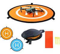 Oeudire Unigift Tapis d'atterrissage Double Face for Drone, Tablier Pliable et imperméable Bleu et Orange for hélicoptères télécommandés Mavic Pro/Mavic Air/Spark (55 cm/21,6 Pouces)