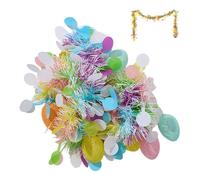 Oeuf Brillant Suspendu - Couronne De Guirlandes, Guirlande De Paillettes | Moulable LED Éclairé Feuille Décoration Fil en Forme D'oeuf Ornement Couleur Lumières Festif Suspendu Décor Saisonni