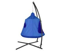 Oeuf chaise suspendue - Pour enfants - Hamac avec structure en X - avec tente en forme d'arbre - Tente de jeu pour l'intérieur et l'extérieur - Oeuf chaise cocoon - Chaise à bascule en métal - Bl