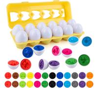 Oeuf de Paques, Oeuf Jouet Enfant,Oeufs de Paques Jouet,pour Les Tout-Petits Enfants d'âge Préscolaire Garçons Filles,Sensibilisation aux Numbers et Aux Formes (Transport)