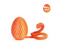 Oeuf de serpent imprimé en 3D,moule serpent de décompression créatif,mobile,rotatif,articulé,ornement de bureau,jouet pour enfant,cadeau du nouvel an 2025 - Type Red gold
