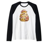 Oeuf éclosé de Pâques Akita Puppy Dog Surprise Manche Raglan
