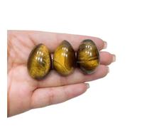 Oeuf en pierre de quartz naturelle de 30 mm - Agate améthyste polie à la main - Œufs de jade Y-o-n-i - Œufs de jade Y-o-n-i - Décoration de jardin - Artisanat - Cadeau - 3 pierres œil de tigre