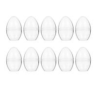 Oeuf en Plastique Transparent 10 Pièces, Boule Décorative Réutilisable | Boules de Pâques à Remplir, Forme Œuf Séparée en Deux Parties, Plastique Résistant, pour Noël et Mariage