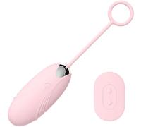 Oeuf Vibrant avec télécommande Rose 8 cm ⌀ 3,2 cm en Silicone - 10 modes USB étanche stimulateur clitoridien & point G couple FOPS M104
