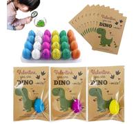 Oeufs à couver de dinosaures - Lot de 24 jouets dinosaures en papier, œuf coloré à couver dans l'eau, jouet éducatif amusant avec fonction de croissance des fissures | Oeufs M