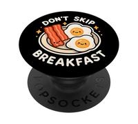 Oeufs de Bacon Mignons et Amusants « Don't Skip Breakfast » PopSockets PopGrip Adhésif