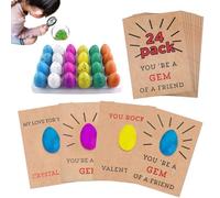 Oeufs de Dinosaures en Croissance - Paquet de 24 Jouets à couver, kit de Cartes Valentine, œufs d'éclosion Magiques Qui se dilatent dans l'eau | Cadeau d'apprentissage Scientifique pour e