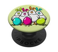 Oeufs de Pâques Amusants avec Dessins animés colorés PopSockets PopGrip Adhésif
