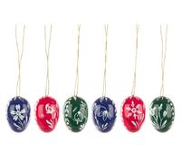 Oeufs de Paques Avec Blanc Fleurs (6) H=3,5cm Neuf Strauchbehang