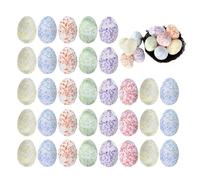 Oeufs de Pâques en fausse mousse, œufs de Pâques décoratifs, 100 faux œufs pour remplir des paniers de Pâques | Décorations de fête de Pâques Oeufs tachetés pour décorations de grande taille, chasse