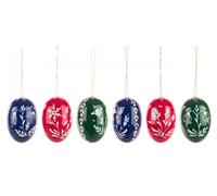 Oeufs de Paques Grand Avec Blanc Fleurs (6) H=5,5cm Neuf Strauchbehang
