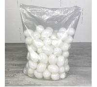 Oeufs de Pâques - LEALOO - Lot de 50 - Plastique blanc - Hauteur 4,5 cm - Avec trou de suspension