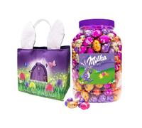 Oeufs de Pâques Milka avec panier de Pâques exclusif - mélange de saveurs - chocolat pour Pâques - oeufs de Pâques à cacher - en pot réutilisable - 1650g