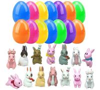Oeufs de Pâques remplis de Jouets 14pcs Mini œufs Surprise avec des Figures Lapin Affichage Lapin Ferme Mignon pour Les Enfants garçons Filles fête Favor