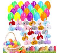 Oeufs de Pâques remplis de jouets - 24 pièces mini poupées câlins | Matériau de remplissage pour paniers de Pâques | Pour garçons et filles crèches salle de jeux, chambre d'enfant, chambre à coucher