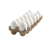 Oeufs de poule en plastique blanc avec impression 12 pièces