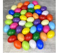 Oeufs en plastique - Gros lot de 100 - Coloris assortis - 6,5 cm de haut