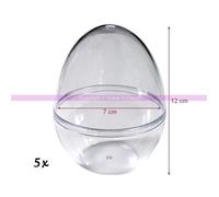 Oeufs en plastique - LEALOO - Lot de 5 - 12 cm - Transparent - Contenant sécable