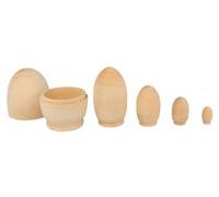 Oeufs Matriochka en bois à décorer - 5 pcs