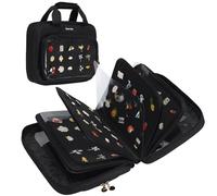 Oeun fan Pochette de présentation en émail - Livre de négociation de 8 pages - Tableau d'affichage de collection - Convient pour ranger des épingles, des broches, des patchs (noir)