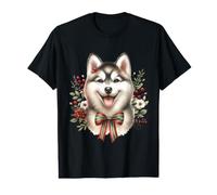Oeuvre Aquarelle de Noël Alaska Klee Kai T-Shirt Graphique avec Valeur