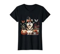 Oeuvre Aquarelle d'halloween en Forme de Chien Klee Kai de l'Alaska T-Shirt Graphique avec Valeur
