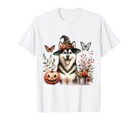 Oeuvre Aquarelle d'halloween en Forme de Chien Klee Kai de l'Alaska T-Shirt Graphique avec Valeur