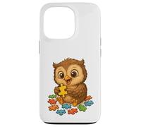 Oeuvre d'art de Chouette - Design Mignon pour Les Amateurs de hiboux et de Puzzles Coque pour iPhone 13 Pro