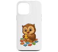 Oeuvre d'art de Chouette - Design Mignon pour Les Amateurs de hiboux et de Puzzles Coque pour iPhone 13 Pro Max