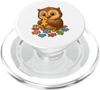 Oeuvre d'art de Chouette - Design Mignon pour Les Amateurs de hiboux et de Puzzles PopSockets PopGrip pour MagSafe