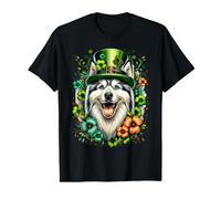 Oeuvre d'art de la Saint-Patrick de l'Alaska Klee Kai T-Shirt Graphique avec Valeur, Homme, Noir, XL
