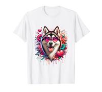 Oeuvre d'art de St Valentin représentant Un Chien Klee Kai de l'Alaska T-Shirt Graphique avec Valeur