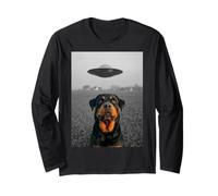 Oeuvre d'art drôle Rottweiler OVNI Alien Meme Manche Longue