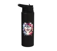 Oeuvre d'art du chien Klee Kai de l'Alaska Stainless Steel Insulated Water Bottle