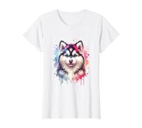 Oeuvre d'art du Chien Klee Kai de l'Alaska T-Shirt Graphique avec Valeur