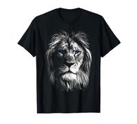 Oeuvre d'art Motif Animal Lion Yeux Bleus Roi d'Afrique T-Shirt