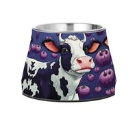 Oeuvre De Vache Pourpre Gamelles AntidéRapantes pour Chiens,Empilables en Acier Inoxydable pour Chiots