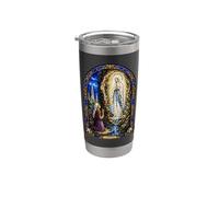 Oeuvre mosaïque de la cathédrale d'apparition de la Vierge Marie de Lourdes Gobelet isotherme en acier inoxydable double paroi
