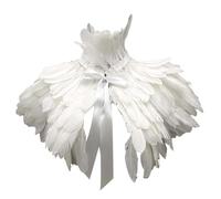 OEUVREBY Cape gothique en plumes artificielles douces pour Halloween Scène Performance Blanc